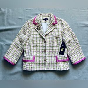 Karen Kane Apple Blossom Blazer Tweed Jacket New